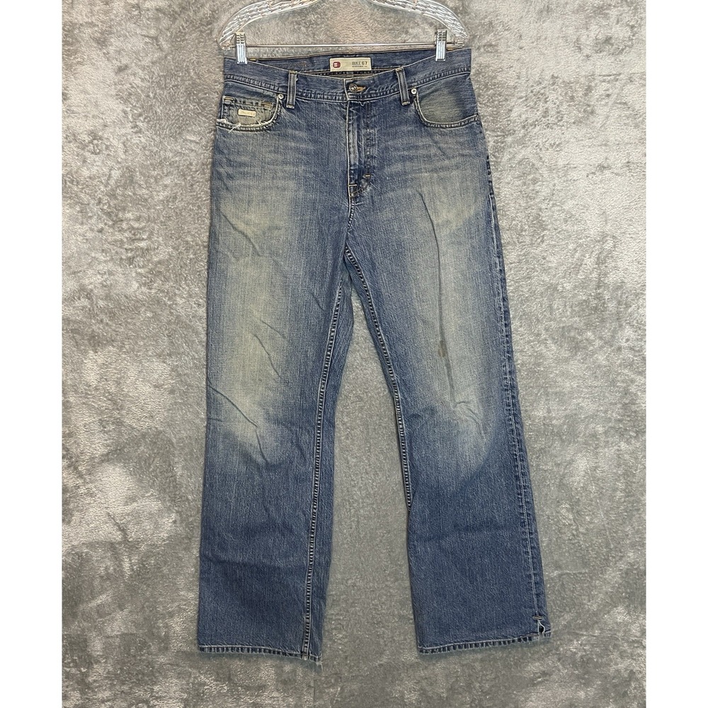 Buckle BKE 67 Mens Tyler Relaxed Bootcut Jean 32 Long Distressed Y2K Baggy 34"